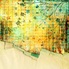 Abstract beautiful background in the style of mixed media with f