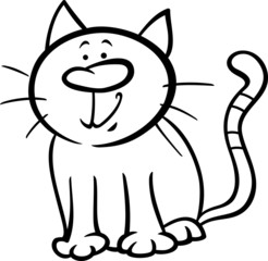 funny cat cartoon coloring page