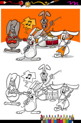 bunnies band cartoon coloring book