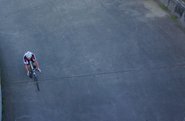 Bicyclist in action