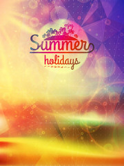 Summer holidays typography background.