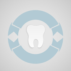 Dental emblem with blue corcle