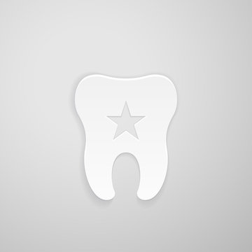 Emblem tooth with a star inside