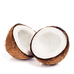 Fresh coconut on white isolated background
