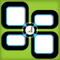 four boxes for entering text with graph