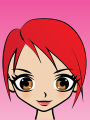 Illustration of Pop art style womans face with space for text