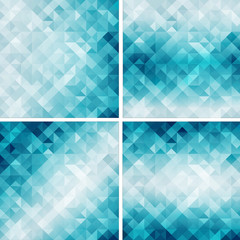 set of retro style geometric pattern,aqua color