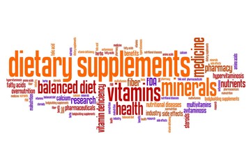 Diet supplements - word cloud concept