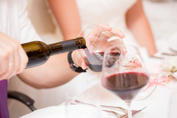 Pair of wedding wineglasses