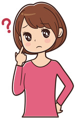 疑問を持つ女性