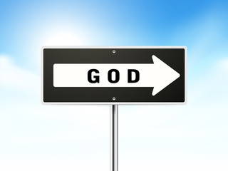 god on black road sign