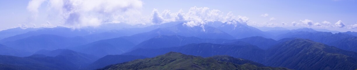 Panorama Caucasus Mountains, with slopes Oshten