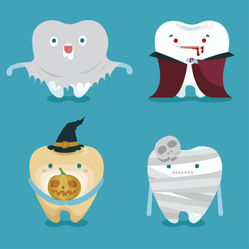 Halloween concept of teeth set
