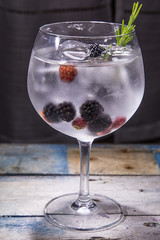 gin tonic with blackberry