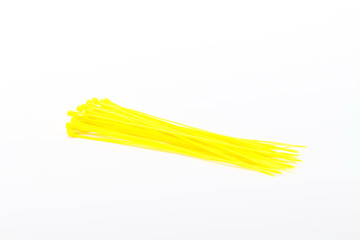 Cable ties yellow color.