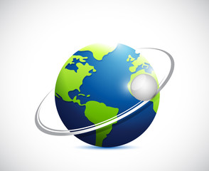 globe and turning sphere illustration design