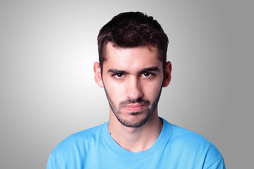 young teenager student serious face