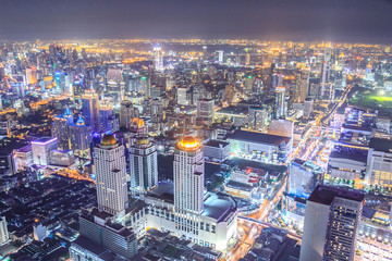Bangkok city in nightscape Thailand.