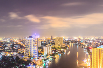Fototapeta na wymiar Bangkok city in nightscape Thailand.