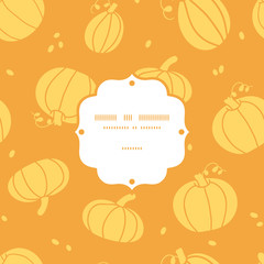 Thanksgiving golden pumpkins frame seamless pattern background