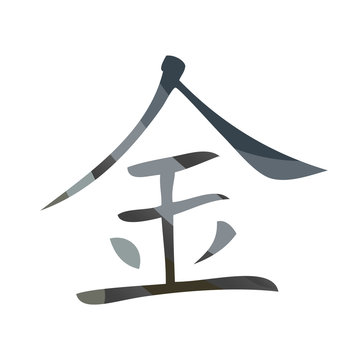 Chinese Calligraphy Set - Metal