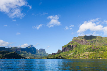 Moorea island view from the ocean