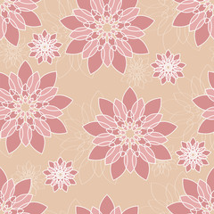 Seamless floral pattern in pink tones