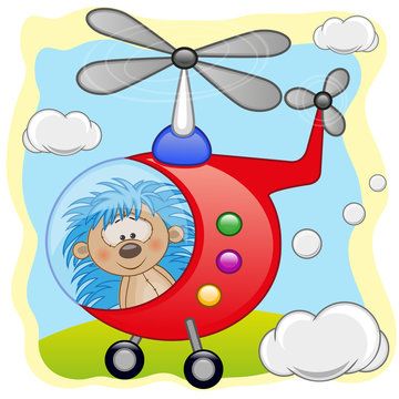 Hedgehog in helicopter