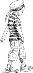 Fototapeta na wymiar boy in striped shirt