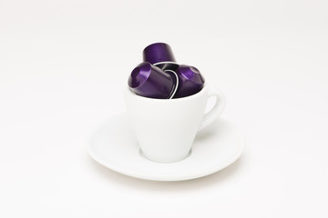 Coffee cup with capsule