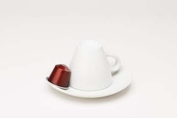 Coffee cup with capsule