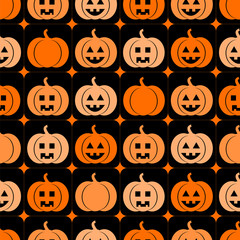 Seamless pattern with pumpkins for Halloween