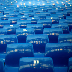 Empty blue seats