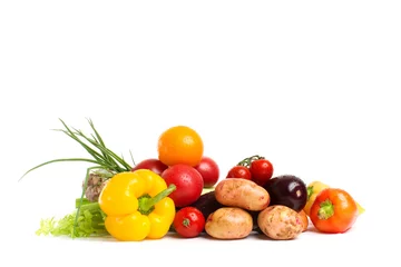 Keuken foto achterwand Groenten groenten geïsoleerd op een witte achtergrond
