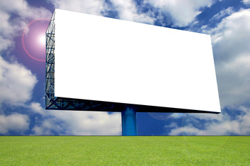 Blank Billboard on blue sky
