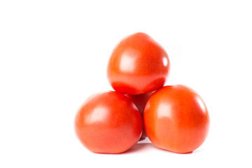 red tomatoes on white background