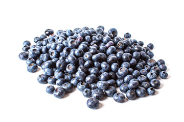 heap of blueberries isolated on white background