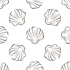 Seamless seashells pattern