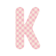 Pink squares pattern alphabet K