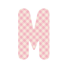 Pink squares pattern alphabet M