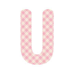 Pink squares pattern alphabet U