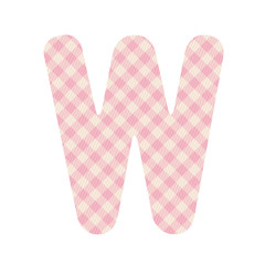 Pink squares pattern alphabet W