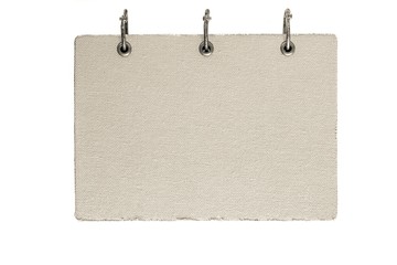 notebook with a cover from fabric of beige color
