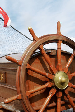 Steering wheel of a sailing ship