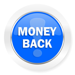 money back blue glossy web icon