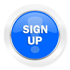 sign up blue glossy web icon