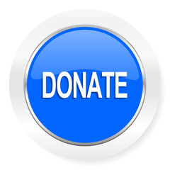 donate blue glossy web icon