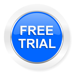 free trial blue glossy web icon