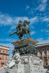 Obraz premium Vittorio Emanuele monument in the center of Milan, Italy