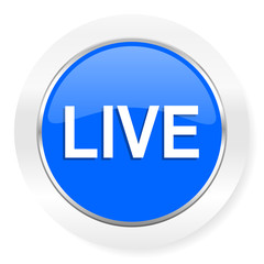 live blue glossy web icon